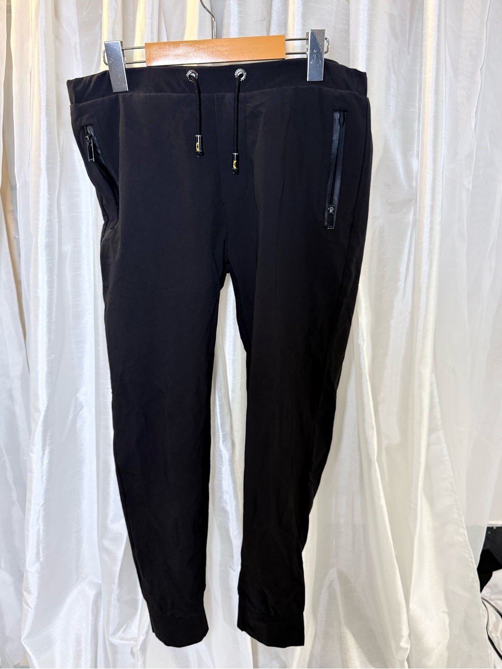 Fendi Black Men's Drawstring Zip Joggers